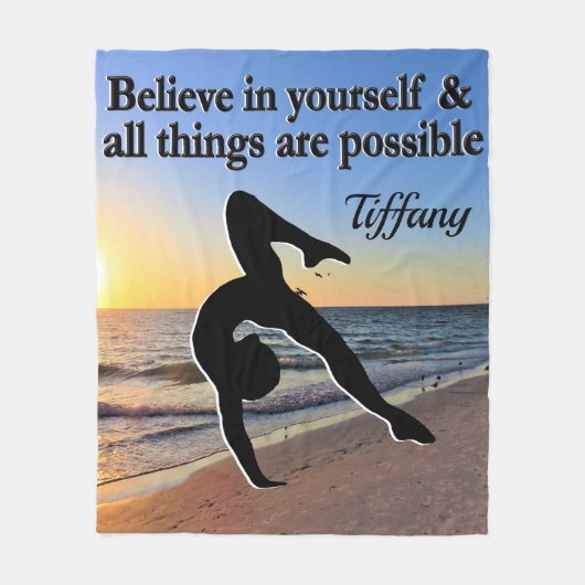 INSPIREREND GYMNASTIEK CITAAT FLEECE DEKEN (Voorkant)