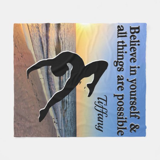 INSPIREREND GYMNASTIEK CITAAT FLEECE DEKEN (Voorkant (Horizontaal))