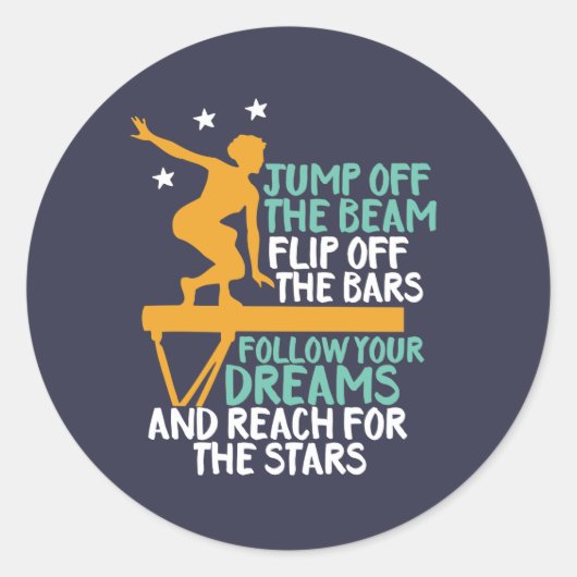 Inspirerend Gymnastiek Quote Gymnast Daughter Ronde Sticker (Voorkant)
