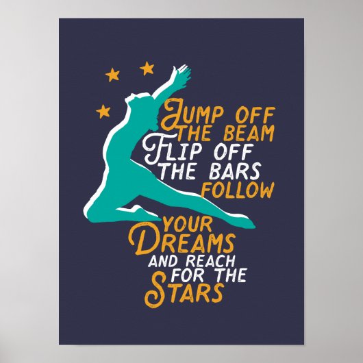 Inspirerend gymnastiek Quote Gymnast Girl Poster (Voorkant)