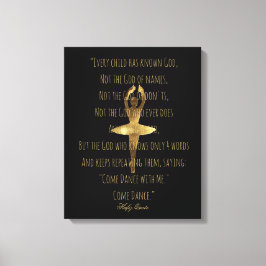 Inspirerend Hafiz Dance Quote Gold Ballet Dancer Canvas Afdruk