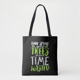 Inspirerend hak- en Camping Quote Forest Tree Tote Bag