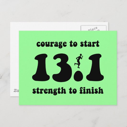 Inspirerend halve marathon briefkaart (Voorkant / Achterkant)