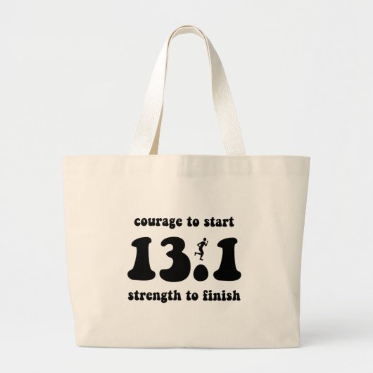 Inspirerend halve marathon grote tote bag (Voorkant)