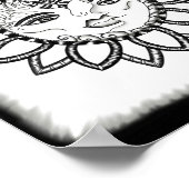 Inspirerend hand Drawn Art Sun Moon Poster (Hoek)