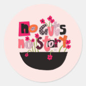 Inspirerend hand geletterd geen lef geen verhaal c ronde sticker (Voorkant)