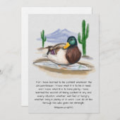 Inspirerend, Handgemaakt, Bijbelvers, Eend, woesti Feestdagenkaart (Voorkant / Achterkant)