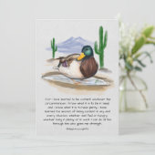 Inspirerend, Handgemaakt, Bijbelvers, Eend, woesti Feestdagenkaart (Staand voorkant)