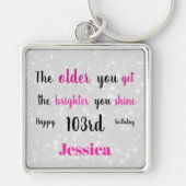 Inspirerend Happy 103rd Birthday Sleutelhanger (Voorkant)