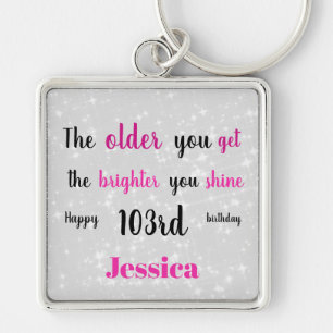Inspirerend Happy 103rd Birthday Sleutelhanger