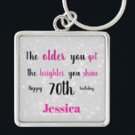 Inspirerend Happy 70th Birthday Sleutelhanger<br><div class="desc">en inspirerend Happy 70th Birthday-sleutelketen.</div>