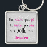 Inspirerend Happy 70th Birthday Sleutelhanger<br><div class="desc">en inspirerend Happy 70th Birthday-sleutelketen.</div>
