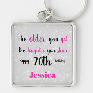 Inspirerend Happy 70th Birthday Sleutelhanger