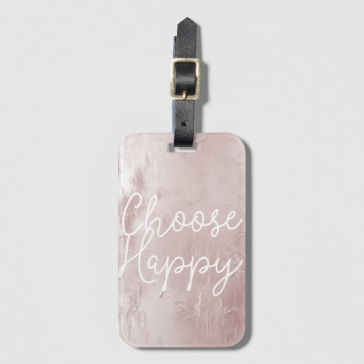 Inspirerend Happy Chic Dusty Roos Blush Pink Bagagelabel (Voorkant (verticaal))
