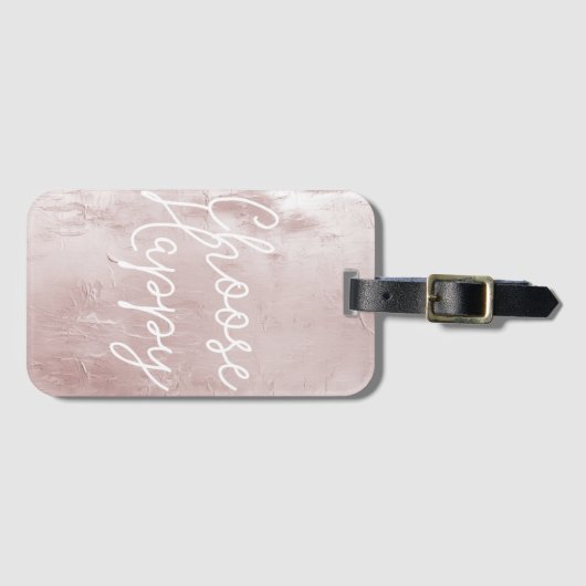 Inspirerend Happy Chic Dusty Roos Blush Pink Bagagelabel (Voorkant (horizontaal))