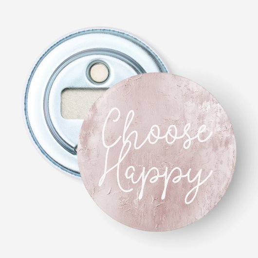 Inspirerend Happy Chic Dusty Roos Blush Pink Button Flesopener (Voorkant)