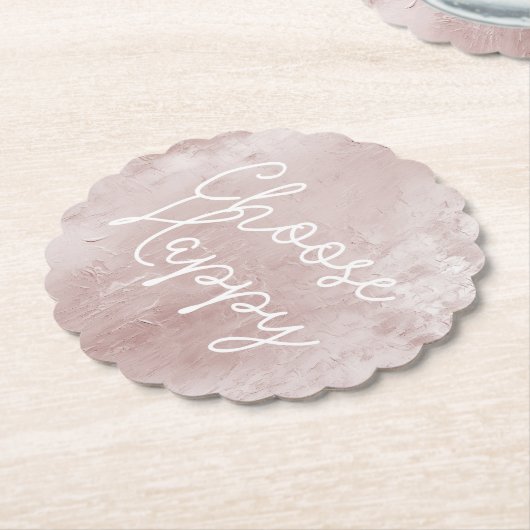 Inspirerend Happy Chic Dusty Roos Blush Pink Kartonnen Onderzetters (Gekanteld)