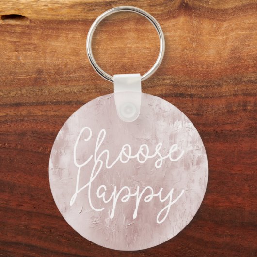 Inspirerend Happy Chic Dusty Roos Blush Pink Sleutelhanger (Voorkant)