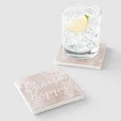 Inspirerend Happy Chic Dusty Roos Blush Pink Stenen Onderzetter (Zijkant)