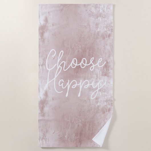 Inspirerend Happy Chic Dusty Roos Blush Pink Strandlaken (Voorkant)