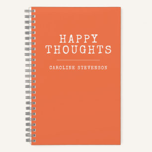 Inspirerend Happy Quote in Oranje persoonlijk Notitieboek