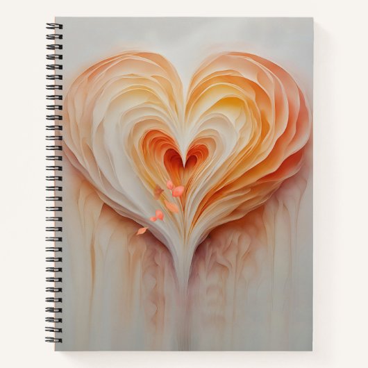 Inspirerend Hart Ontwerp in Zachte Waterverf Notitieboek (Voorkant)