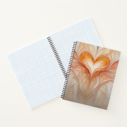 Inspirerend Hart Ontwerp in Zachte Waterverf Notitieboek (Binnen)