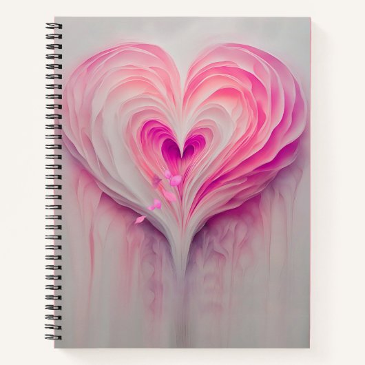 Inspirerend Hart Ontwerp in Zachte Waterverf Notitieboek (Voorkant)