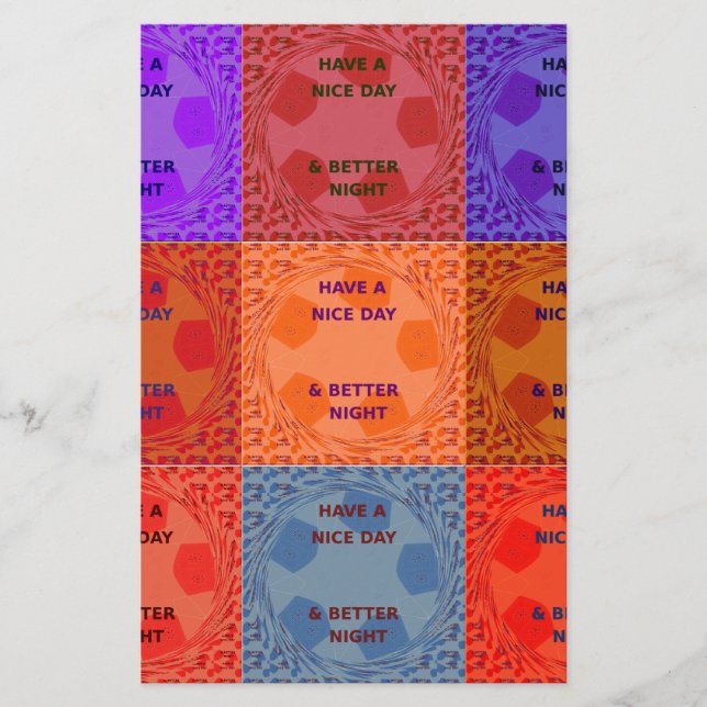 Inspirerend Heb een mooie dag geruite Pop tekst (Voorkant)