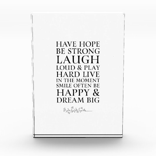 Inspirerend heeft Hope Black & White Quote Fotoblokken (Voorkant)