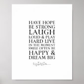 Inspirerend heeft Hope Black & White Quote Poster (Voorkant)