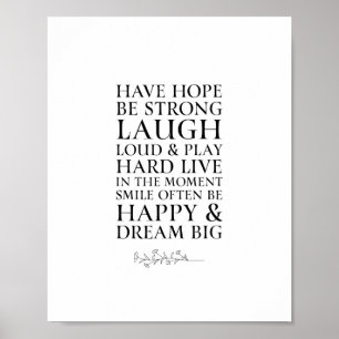 Inspirerend heeft Hope Black & White Quote Poster