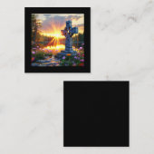 Inspirerend Heilig Kruisbeeld bij Schilderachtig M Vierkante Visitekaartje (Voorkant / Achterkant)