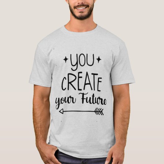 Inspirerend heren T-shirt - Je creëert (Voorkant)
