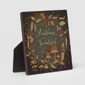 Inspirerend herfstquote champignonbladeren fotoplaat (Voorkant)