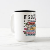 Inspirerend Het Is Oké Tweekleurige Koffiemok (Voorkant links)