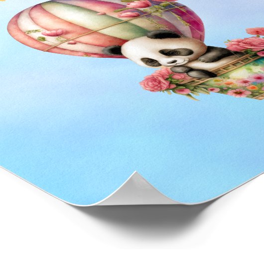 inspirerend heteluchtballon - panda - poster (Hoek)