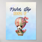 inspirerend heteluchtballon - panda - poster (Voorkant)