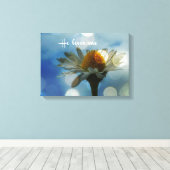 Inspirerend Hij houdt van me Quote met Daisy Canvas Afdruk (Insitu (Houten vloer))