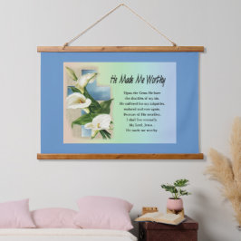 Inspirerend Hij maakte me waardige ingelijste kuns Hangend Wandkleed