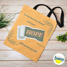 Inspirerend hoop Christelijke Spreuken 23:18 Tote Bag