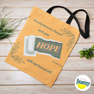 Inspirerend hoop Christelijke Spreuken 23:18 Tote Bag