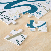 Inspirerend hoop en geloofstekst in Blues, Tans Legpuzzel (Zijkant)