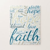 Inspirerend hoop en geloofstekst in Blues, Tans Legpuzzel (Verticaal)