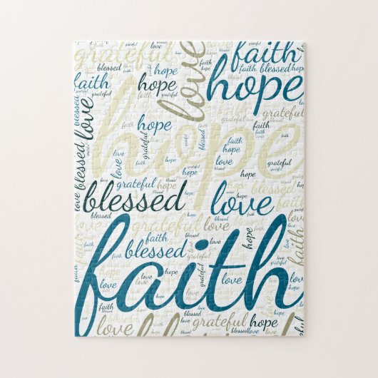 Inspirerend hoop en geloofstekst in Blues, Tans Legpuzzel (Verticaal)