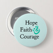 Inspirerend - Hoop, Geloof & Moed Knop Ronde Button 7,6 Cm (Voorkant /achterkant)