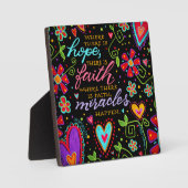 Inspirerend Hoop Geloof Wonderen Zwart Fotoplaat (Voorkant)