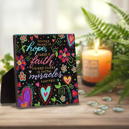 Inspirerend Hoop Geloof Wonderen Zwart  Fotoplaat