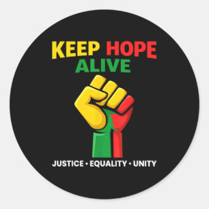 Inspirerend hoop levend houden zwarte geschiedenis ronde sticker