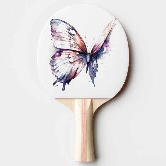 Inspirerend hoop roze vlinder tafeltennisbatje (Achterkant)